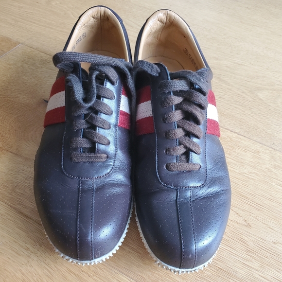 Bally brown Leather stripe trainer sneakers Woman 35.5 - Picture 2 of 8